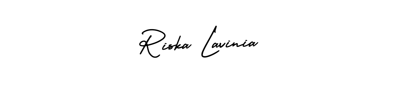 Check out images of Autograph of Riska Lavinia name. Actor Riska Lavinia Signature Style. AmerikaSignatureDemo-Regular is a professional sign style online. Riska Lavinia signature style 3 images and pictures png