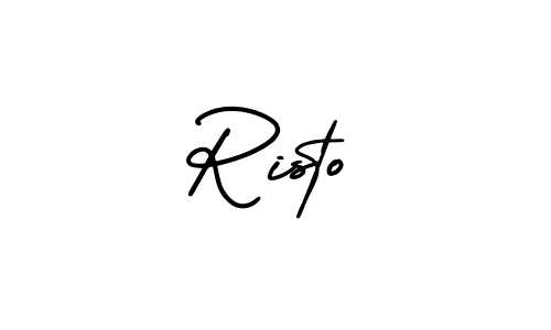 You should practise on your own different ways (AmerikaSignatureDemo-Regular) to write your name (Risto) in signature. don't let someone else do it for you. Risto signature style 3 images and pictures png