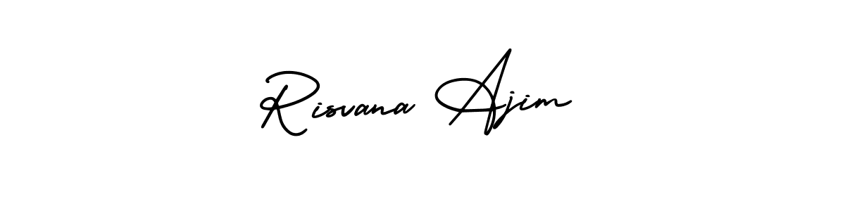 Risvana Ajim stylish signature style. Best Handwritten Sign (AmerikaSignatureDemo-Regular) for my name. Handwritten Signature Collection Ideas for my name Risvana Ajim. Risvana Ajim signature style 3 images and pictures png