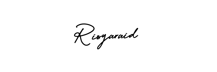Use a signature maker to create a handwritten signature online. With this signature software, you can design (AmerikaSignatureDemo-Regular) your own signature for name Risyaraid. Risyaraid signature style 3 images and pictures png