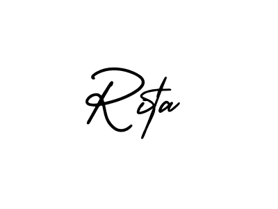 You should practise on your own different ways (AmerikaSignatureDemo-Regular) to write your name (Rita) in signature. don't let someone else do it for you. Rita signature style 3 images and pictures png