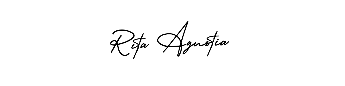 Rita Agustia stylish signature style. Best Handwritten Sign (AmerikaSignatureDemo-Regular) for my name. Handwritten Signature Collection Ideas for my name Rita Agustia. Rita Agustia signature style 3 images and pictures png