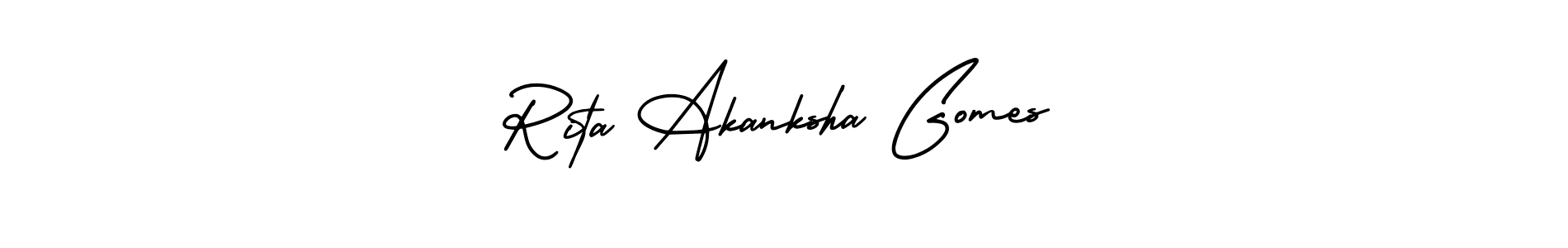 Create a beautiful signature design for name Rita Akanksha Gomes. With this signature (AmerikaSignatureDemo-Regular) fonts, you can make a handwritten signature for free. Rita Akanksha Gomes signature style 3 images and pictures png