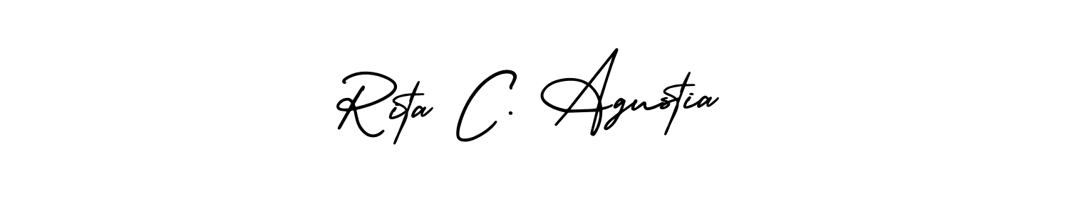 Make a short Rita C. Agustia signature style. Manage your documents anywhere anytime using AmerikaSignatureDemo-Regular. Create and add eSignatures, submit forms, share and send files easily. Rita C. Agustia signature style 3 images and pictures png