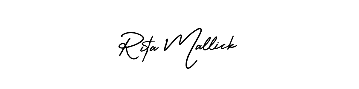 Similarly AmerikaSignatureDemo-Regular is the best handwritten signature design. Signature creator online .You can use it as an online autograph creator for name Rita Mallick. Rita Mallick signature style 3 images and pictures png