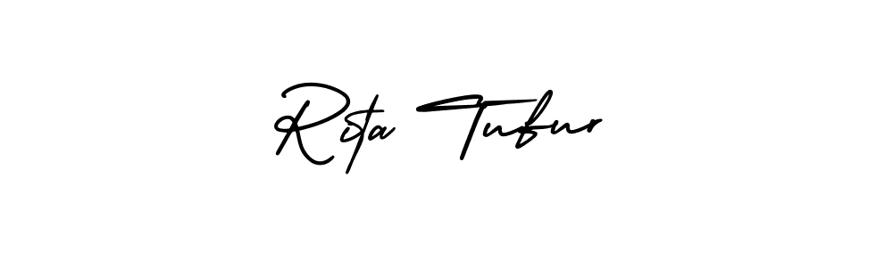 This is the best signature style for the Rita Tufur name. Also you like these signature font (AmerikaSignatureDemo-Regular). Mix name signature. Rita Tufur signature style 3 images and pictures png