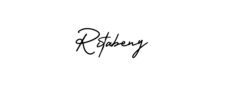 Ritabeny stylish signature style. Best Handwritten Sign (AmerikaSignatureDemo-Regular) for my name. Handwritten Signature Collection Ideas for my name Ritabeny. Ritabeny signature style 3 images and pictures png