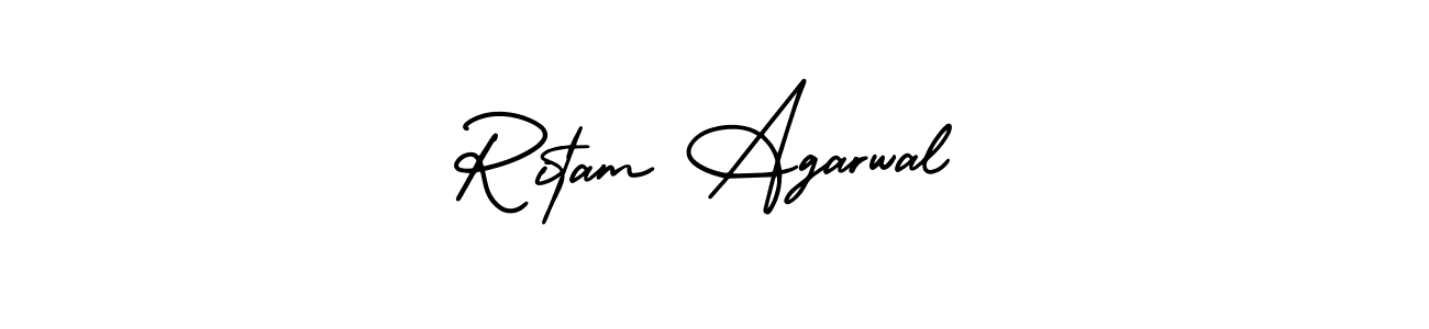 How to Draw Ritam Agarwal signature style? AmerikaSignatureDemo-Regular is a latest design signature styles for name Ritam Agarwal. Ritam Agarwal signature style 3 images and pictures png