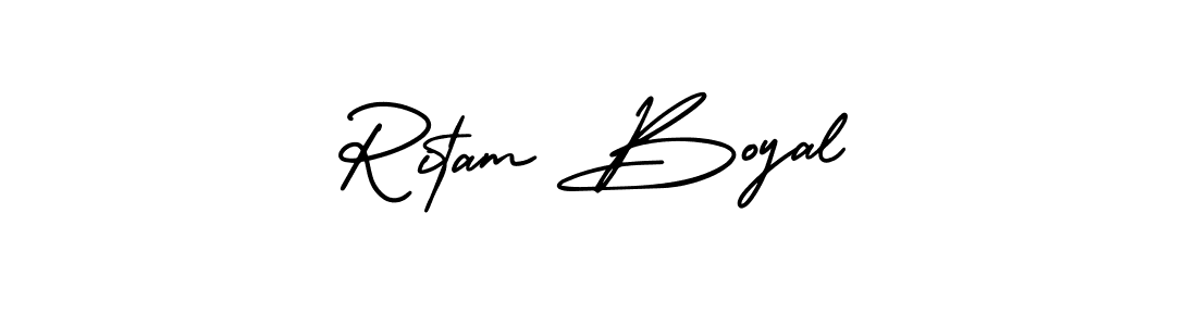 Use a signature maker to create a handwritten signature online. With this signature software, you can design (AmerikaSignatureDemo-Regular) your own signature for name Ritam Boyal. Ritam Boyal signature style 3 images and pictures png