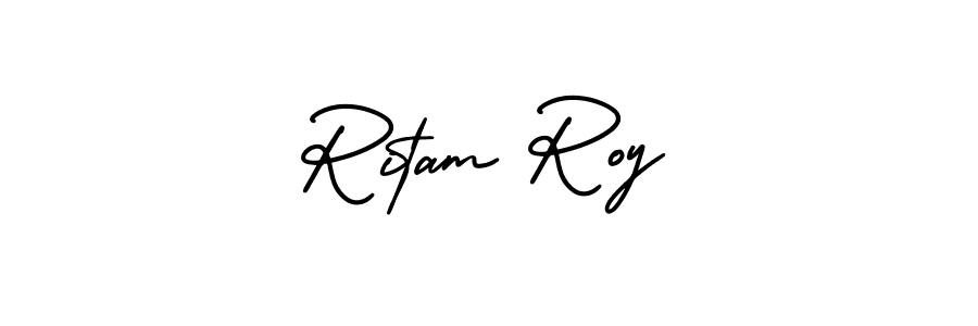 How to make Ritam Roy signature? AmerikaSignatureDemo-Regular is a professional autograph style. Create handwritten signature for Ritam Roy name. Ritam Roy signature style 3 images and pictures png