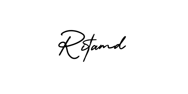 Also You can easily find your signature by using the search form. We will create Ritamd name handwritten signature images for you free of cost using AmerikaSignatureDemo-Regular sign style. Ritamd signature style 3 images and pictures png