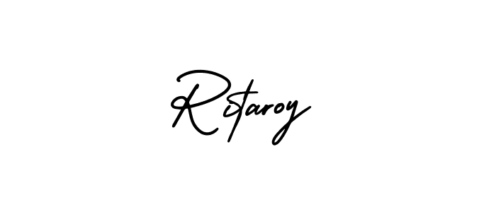 Use a signature maker to create a handwritten signature online. With this signature software, you can design (AmerikaSignatureDemo-Regular) your own signature for name Ritaroy. Ritaroy signature style 3 images and pictures png