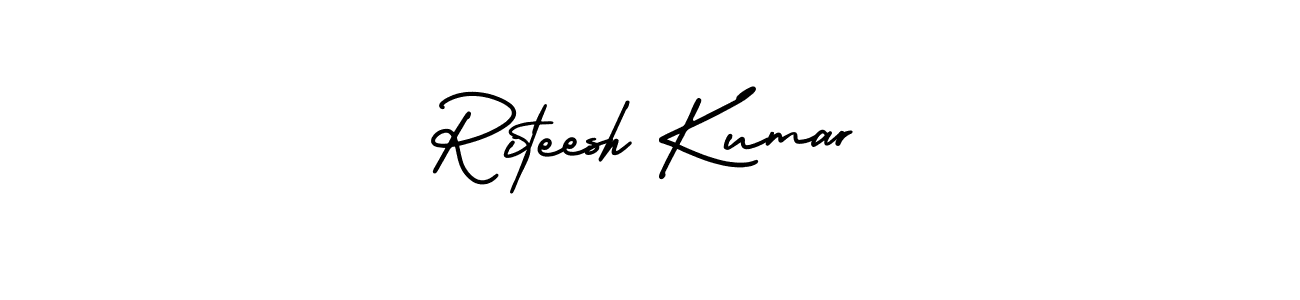 Design your own signature with our free online signature maker. With this signature software, you can create a handwritten (AmerikaSignatureDemo-Regular) signature for name Riteesh Kumar. Riteesh Kumar signature style 3 images and pictures png