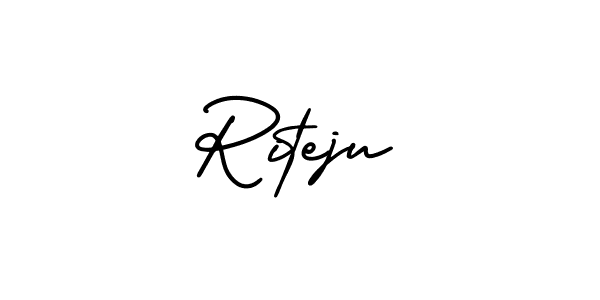 Use a signature maker to create a handwritten signature online. With this signature software, you can design (AmerikaSignatureDemo-Regular) your own signature for name Riteju. Riteju signature style 3 images and pictures png