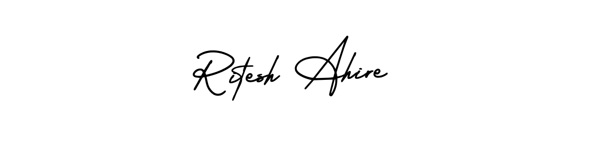 Make a short Ritesh Ahire signature style. Manage your documents anywhere anytime using AmerikaSignatureDemo-Regular. Create and add eSignatures, submit forms, share and send files easily. Ritesh Ahire signature style 3 images and pictures png