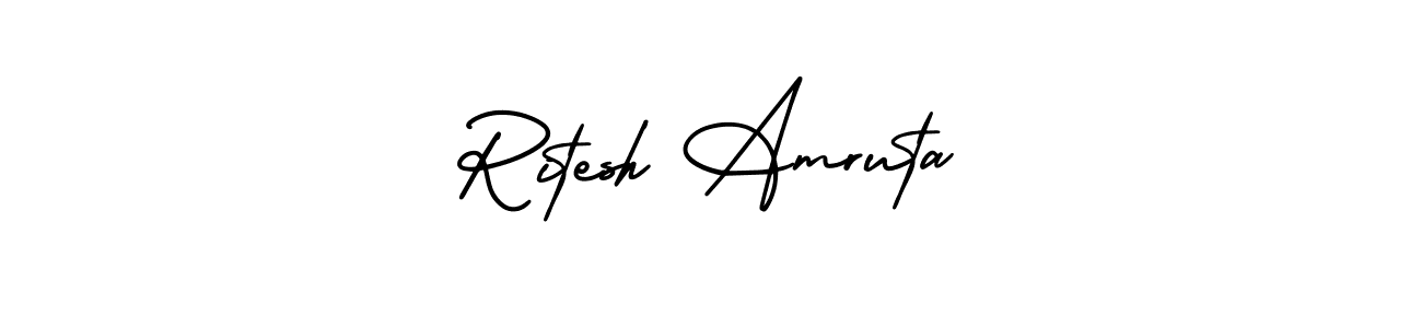 Make a beautiful signature design for name Ritesh Amruta. Use this online signature maker to create a handwritten signature for free. Ritesh Amruta signature style 3 images and pictures png
