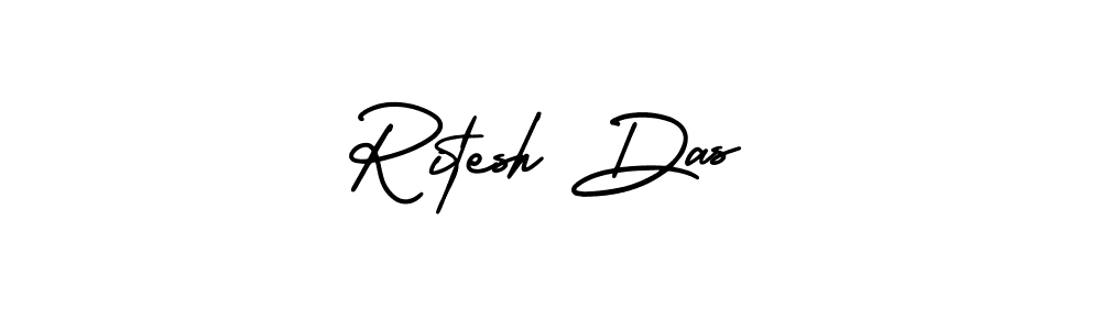 The best way (AmerikaSignatureDemo-Regular) to make a short signature is to pick only two or three words in your name. The name Ritesh Das include a total of six letters. For converting this name. Ritesh Das signature style 3 images and pictures png
