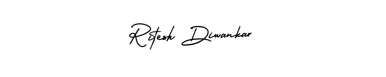 Make a beautiful signature design for name Ritesh Diwankar. With this signature (AmerikaSignatureDemo-Regular) style, you can create a handwritten signature for free. Ritesh Diwankar signature style 3 images and pictures png