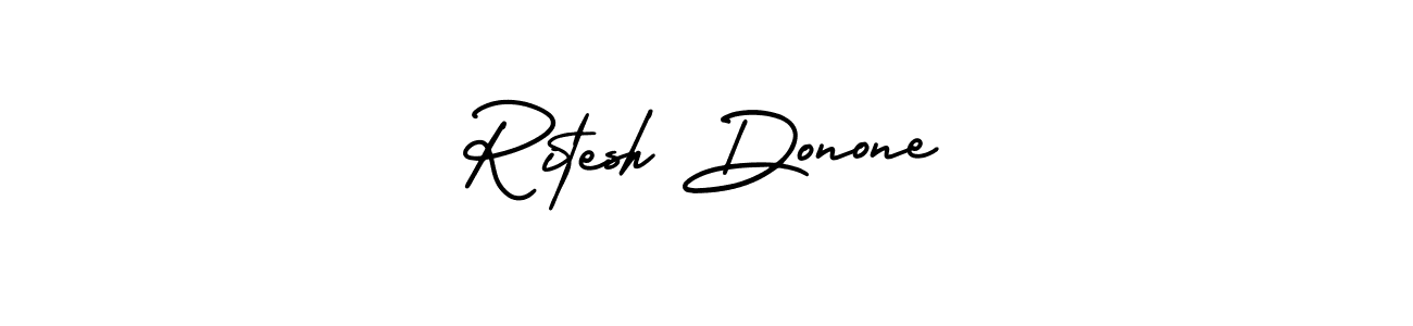 Ritesh Donone stylish signature style. Best Handwritten Sign (AmerikaSignatureDemo-Regular) for my name. Handwritten Signature Collection Ideas for my name Ritesh Donone. Ritesh Donone signature style 3 images and pictures png