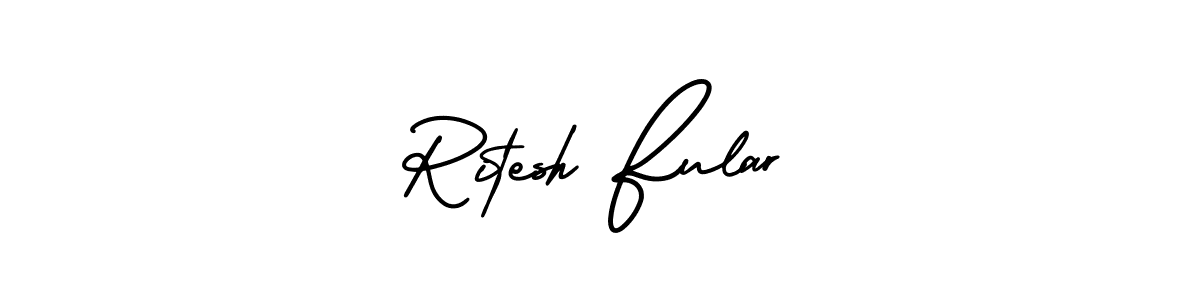 Create a beautiful signature design for name Ritesh Fular. With this signature (AmerikaSignatureDemo-Regular) fonts, you can make a handwritten signature for free. Ritesh Fular signature style 3 images and pictures png