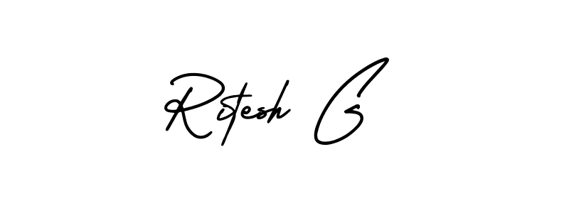 Make a beautiful signature design for name Ritesh G. With this signature (AmerikaSignatureDemo-Regular) style, you can create a handwritten signature for free. Ritesh G signature style 3 images and pictures png