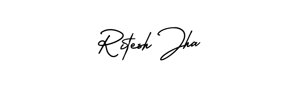 Ritesh Jha stylish signature style. Best Handwritten Sign (AmerikaSignatureDemo-Regular) for my name. Handwritten Signature Collection Ideas for my name Ritesh Jha. Ritesh Jha signature style 3 images and pictures png
