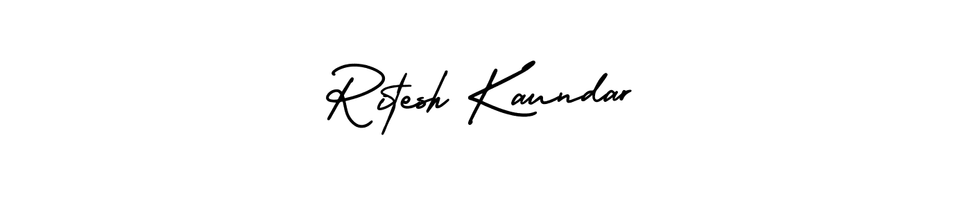 Ritesh Kaundar stylish signature style. Best Handwritten Sign (AmerikaSignatureDemo-Regular) for my name. Handwritten Signature Collection Ideas for my name Ritesh Kaundar. Ritesh Kaundar signature style 3 images and pictures png