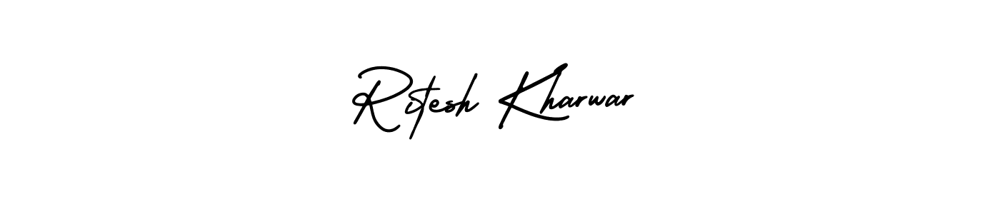 Create a beautiful signature design for name Ritesh Kharwar. With this signature (AmerikaSignatureDemo-Regular) fonts, you can make a handwritten signature for free. Ritesh Kharwar signature style 3 images and pictures png