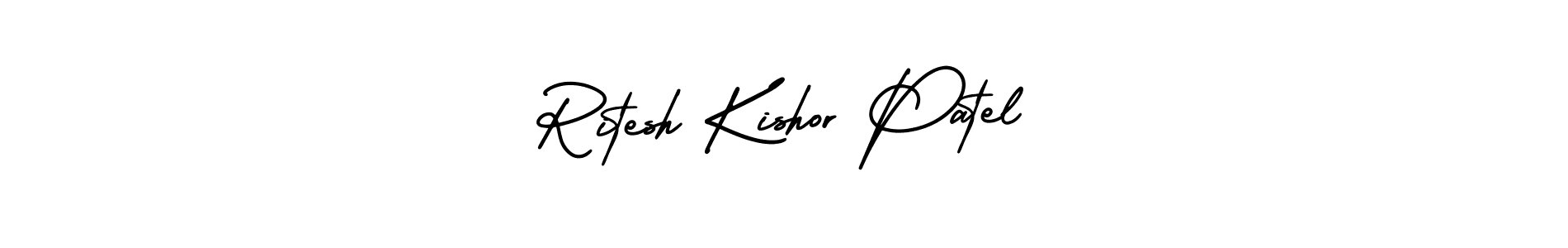 Create a beautiful signature design for name Ritesh Kishor Patel. With this signature (AmerikaSignatureDemo-Regular) fonts, you can make a handwritten signature for free. Ritesh Kishor Patel signature style 3 images and pictures png