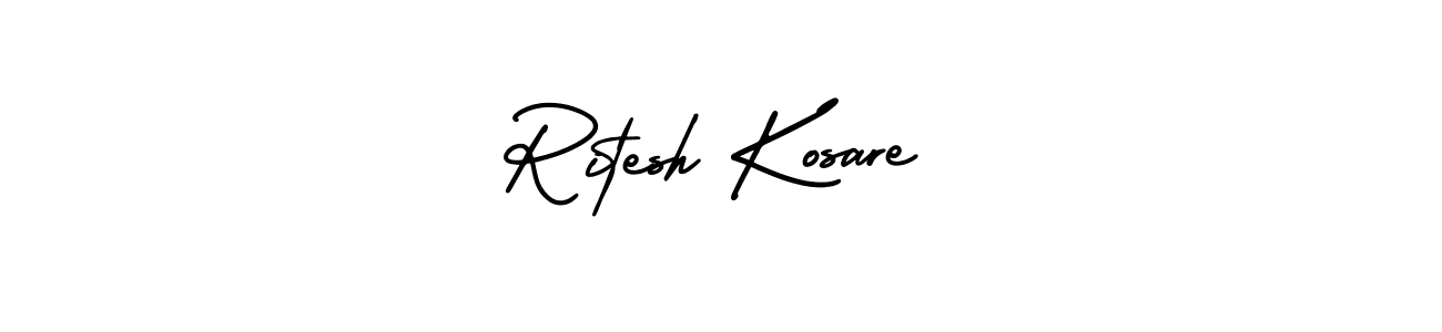 How to make Ritesh Kosare name signature. Use AmerikaSignatureDemo-Regular style for creating short signs online. This is the latest handwritten sign. Ritesh Kosare signature style 3 images and pictures png