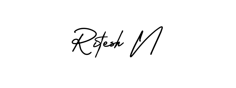 Best and Professional Signature Style for Ritesh N. AmerikaSignatureDemo-Regular Best Signature Style Collection. Ritesh N signature style 3 images and pictures png