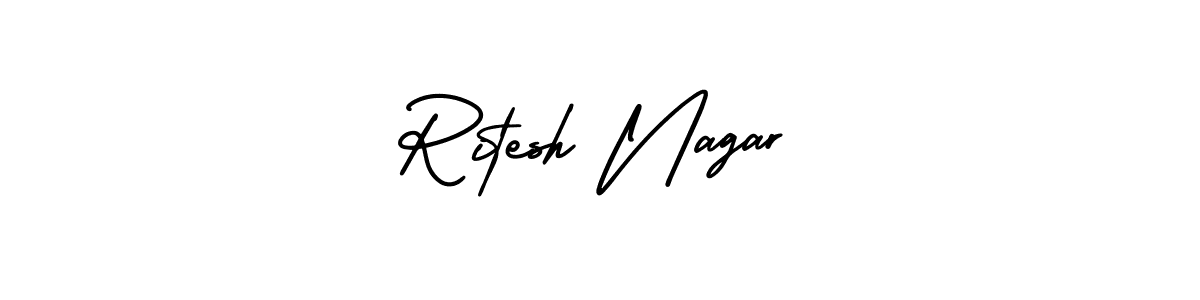 Create a beautiful signature design for name Ritesh Nagar. With this signature (AmerikaSignatureDemo-Regular) fonts, you can make a handwritten signature for free. Ritesh Nagar signature style 3 images and pictures png