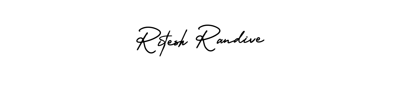 AmerikaSignatureDemo-Regular is a professional signature style that is perfect for those who want to add a touch of class to their signature. It is also a great choice for those who want to make their signature more unique. Get Ritesh Randive name to fancy signature for free. Ritesh Randive signature style 3 images and pictures png
