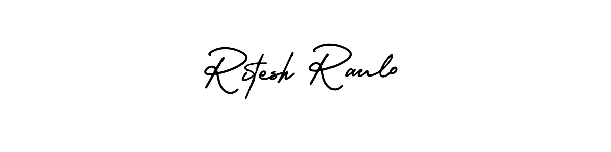 Make a beautiful signature design for name Ritesh Raulo. With this signature (AmerikaSignatureDemo-Regular) style, you can create a handwritten signature for free. Ritesh Raulo signature style 3 images and pictures png