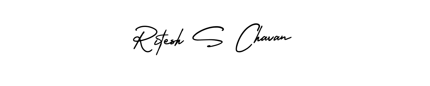 AmerikaSignatureDemo-Regular is a professional signature style that is perfect for those who want to add a touch of class to their signature. It is also a great choice for those who want to make their signature more unique. Get Ritesh S Chavan name to fancy signature for free. Ritesh S Chavan signature style 3 images and pictures png