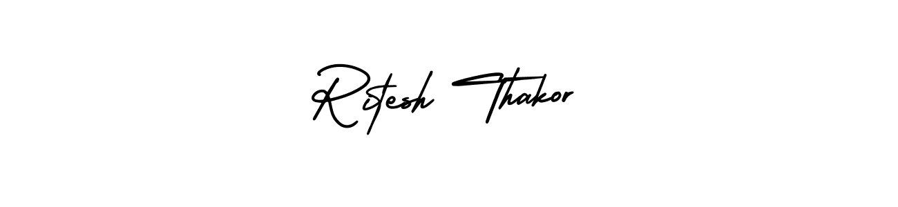 AmerikaSignatureDemo-Regular is a professional signature style that is perfect for those who want to add a touch of class to their signature. It is also a great choice for those who want to make their signature more unique. Get Ritesh Thakor name to fancy signature for free. Ritesh Thakor signature style 3 images and pictures png