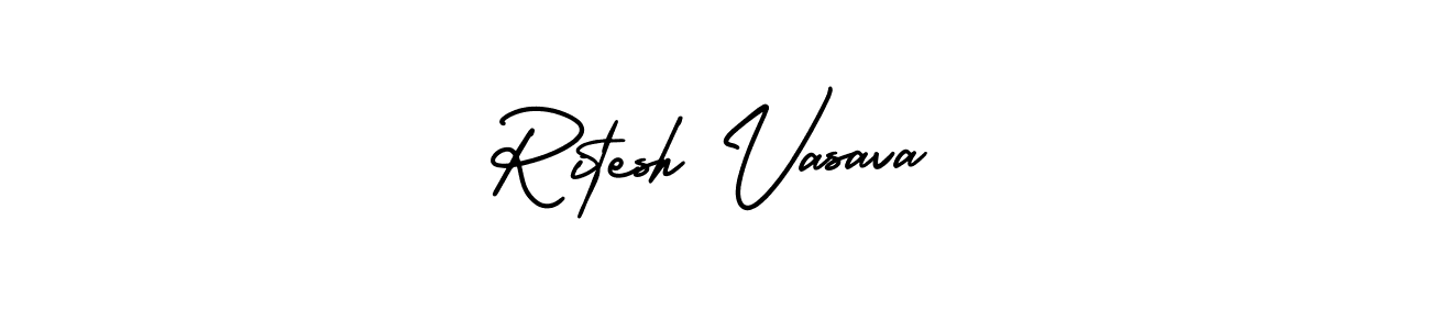 if you are searching for the best signature style for your name Ritesh Vasava. so please give up your signature search. here we have designed multiple signature styles  using AmerikaSignatureDemo-Regular. Ritesh Vasava signature style 3 images and pictures png