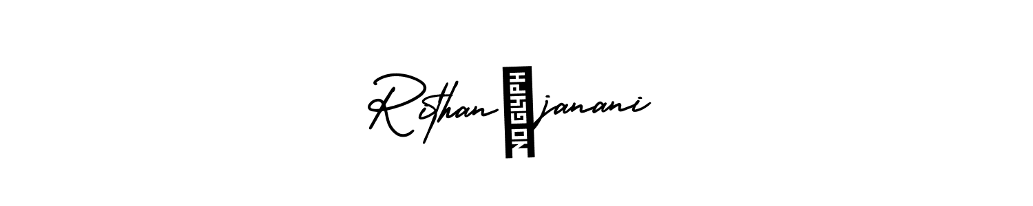 How to make Rithan♡janani name signature. Use AmerikaSignatureDemo-Regular style for creating short signs online. This is the latest handwritten sign. Rithan♡janani signature style 3 images and pictures png