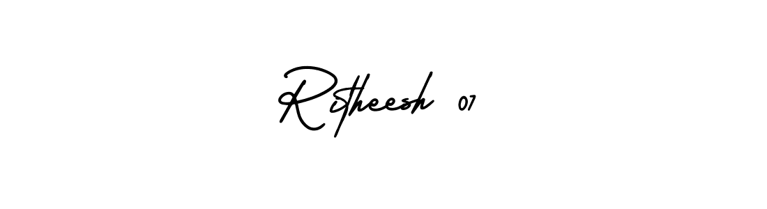 Design your own signature with our free online signature maker. With this signature software, you can create a handwritten (AmerikaSignatureDemo-Regular) signature for name Ritheesh 07. Ritheesh 07 signature style 3 images and pictures png