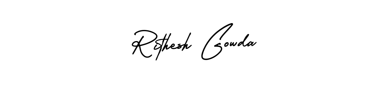 Make a short Rithesh Gowda signature style. Manage your documents anywhere anytime using AmerikaSignatureDemo-Regular. Create and add eSignatures, submit forms, share and send files easily. Rithesh Gowda signature style 3 images and pictures png