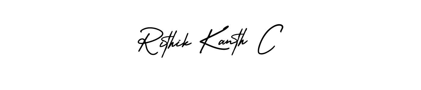 Make a beautiful signature design for name Rithik Kanth C. With this signature (AmerikaSignatureDemo-Regular) style, you can create a handwritten signature for free. Rithik Kanth C signature style 3 images and pictures png