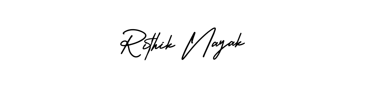 Rithik Nayak stylish signature style. Best Handwritten Sign (AmerikaSignatureDemo-Regular) for my name. Handwritten Signature Collection Ideas for my name Rithik Nayak. Rithik Nayak signature style 3 images and pictures png