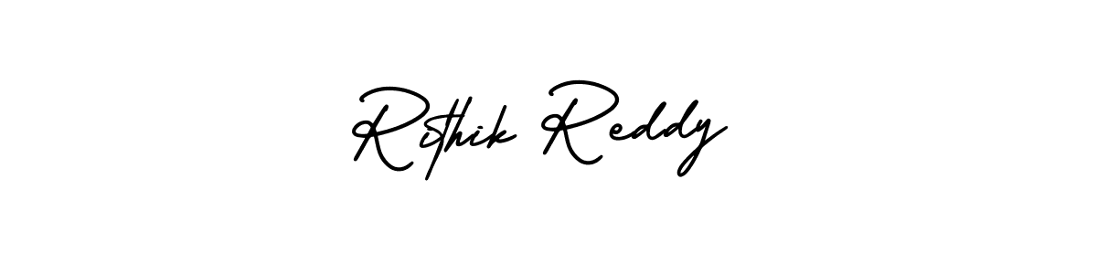 How to make Rithik Reddy name signature. Use AmerikaSignatureDemo-Regular style for creating short signs online. This is the latest handwritten sign. Rithik Reddy signature style 3 images and pictures png