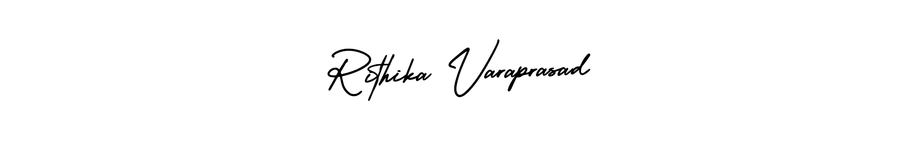This is the best signature style for the Rithika Varaprasad name. Also you like these signature font (AmerikaSignatureDemo-Regular). Mix name signature. Rithika Varaprasad signature style 3 images and pictures png