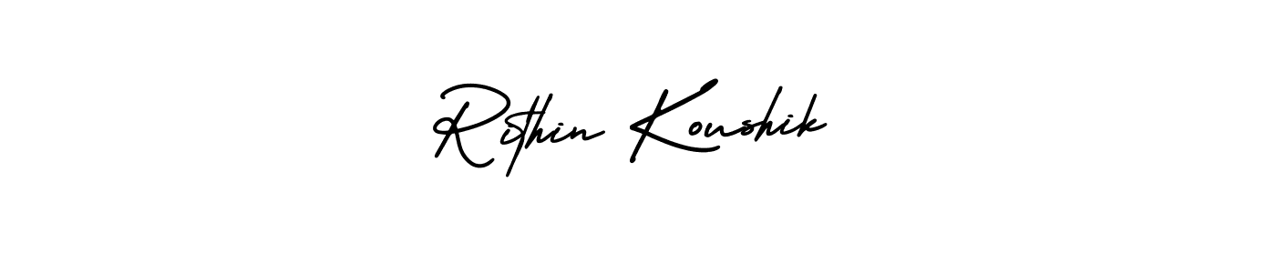 Design your own signature with our free online signature maker. With this signature software, you can create a handwritten (AmerikaSignatureDemo-Regular) signature for name Rithin Koushik. Rithin Koushik signature style 3 images and pictures png