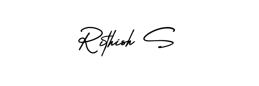 Make a short Rithish S signature style. Manage your documents anywhere anytime using AmerikaSignatureDemo-Regular. Create and add eSignatures, submit forms, share and send files easily. Rithish S signature style 3 images and pictures png