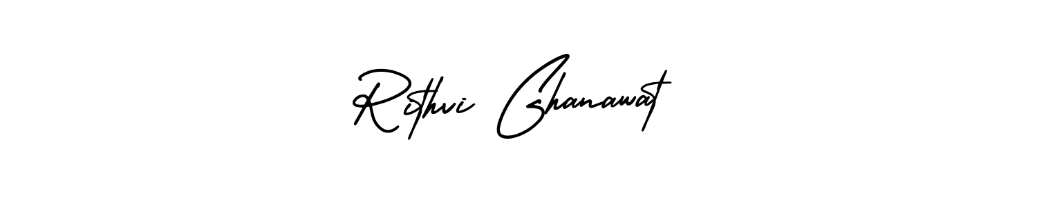 The best way (AmerikaSignatureDemo-Regular) to make a short signature is to pick only two or three words in your name. The name Rithvi Ghanawat include a total of six letters. For converting this name. Rithvi Ghanawat signature style 3 images and pictures png