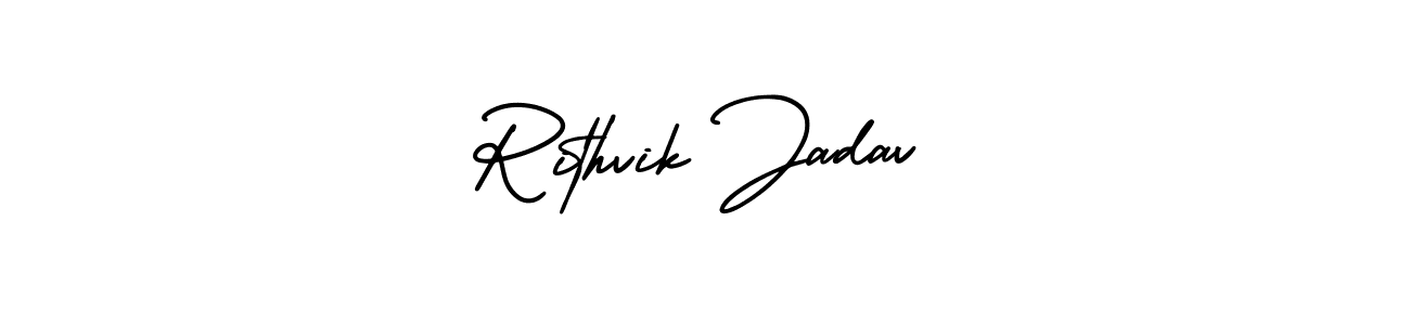 Create a beautiful signature design for name Rithvik Jadav. With this signature (AmerikaSignatureDemo-Regular) fonts, you can make a handwritten signature for free. Rithvik Jadav signature style 3 images and pictures png