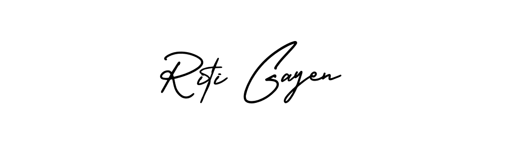 Create a beautiful signature design for name Riti Gayen. With this signature (AmerikaSignatureDemo-Regular) fonts, you can make a handwritten signature for free. Riti Gayen signature style 3 images and pictures png
