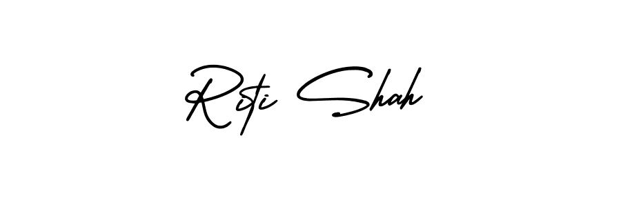 Use a signature maker to create a handwritten signature online. With this signature software, you can design (AmerikaSignatureDemo-Regular) your own signature for name Riti Shah. Riti Shah signature style 3 images and pictures png